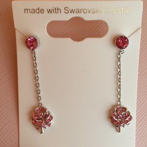 Disney Belle Crystal Rose Earrings